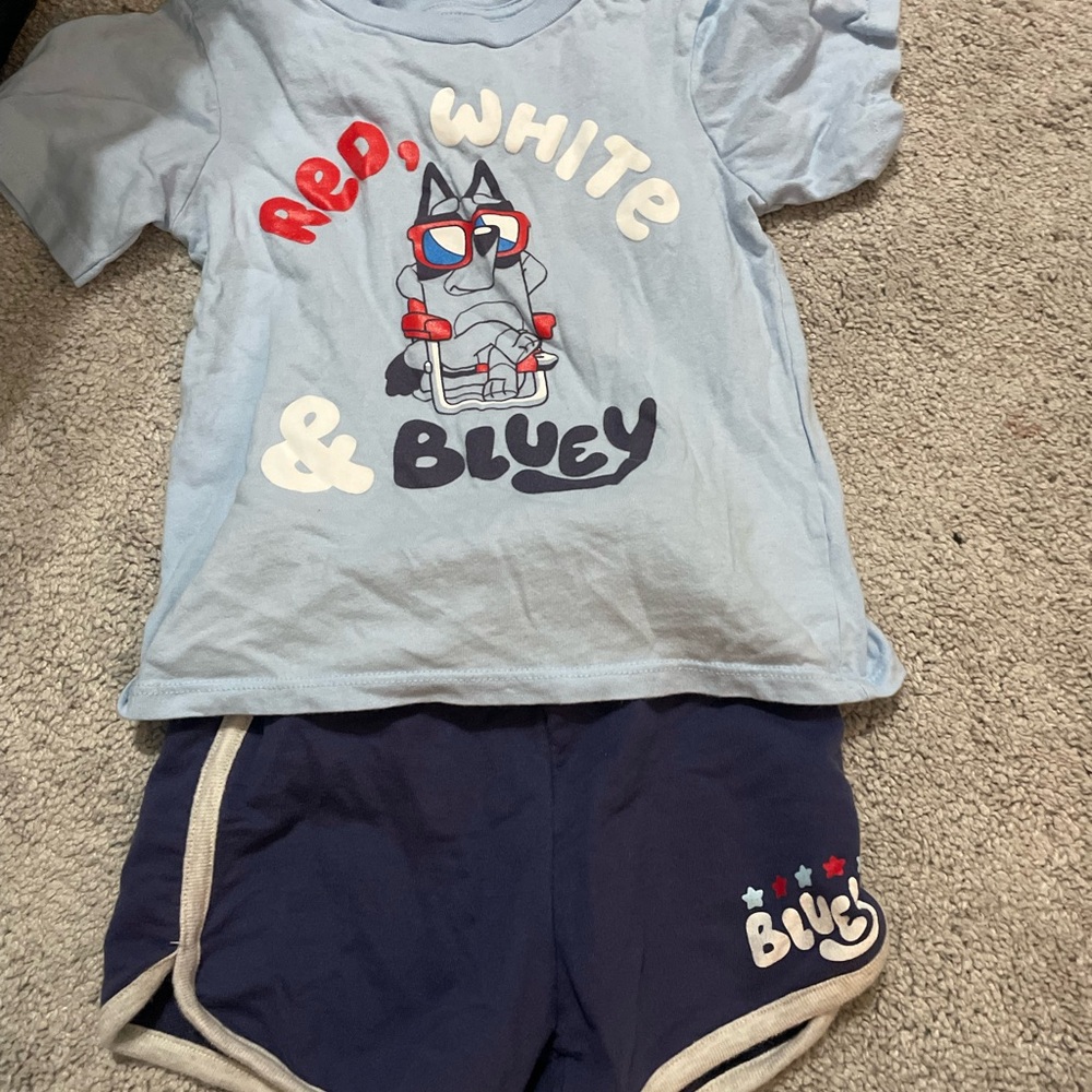 Bluey Kids Matching Set - Light Blue and Navy